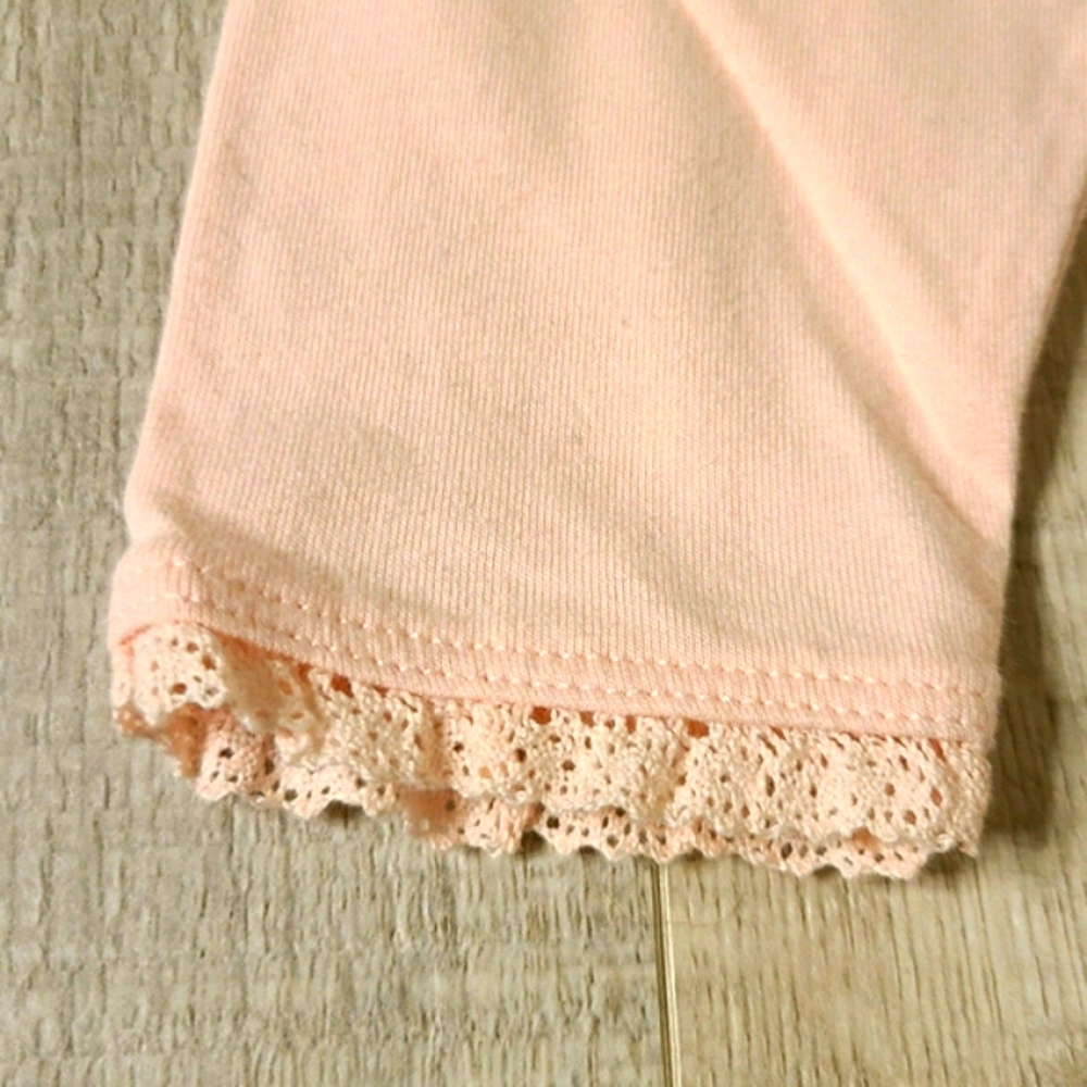 Lace Trimmed Pink Legging - Picture 2 of 4